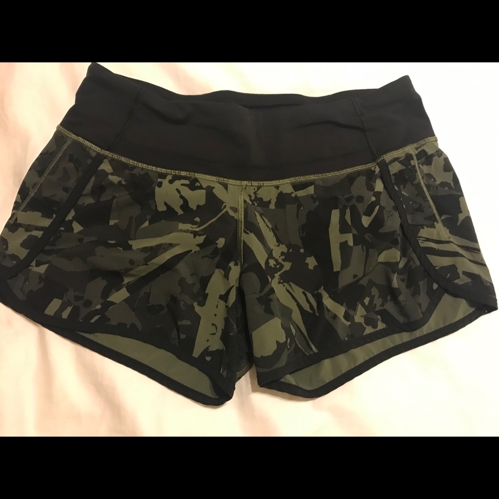Lululemon camo tracker shorts. Size 6.